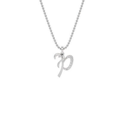 Precious ‘P’ Diamond Pendant 18 KT / White Gold