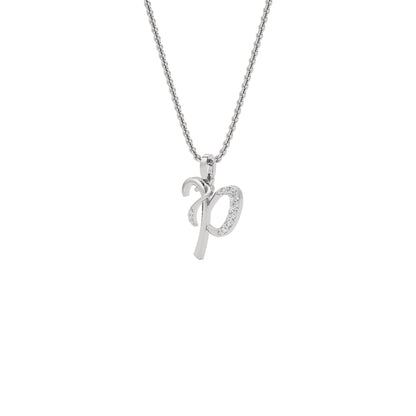 Precious ‘P’ Diamond Pendant 18 KT / White Gold