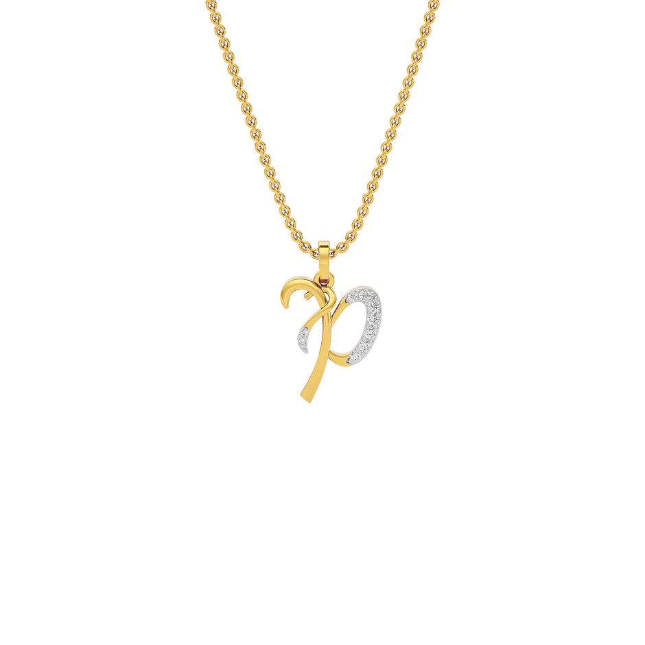 Precious ‘P’ Diamond Pendant 18 KT / Yellow Gold