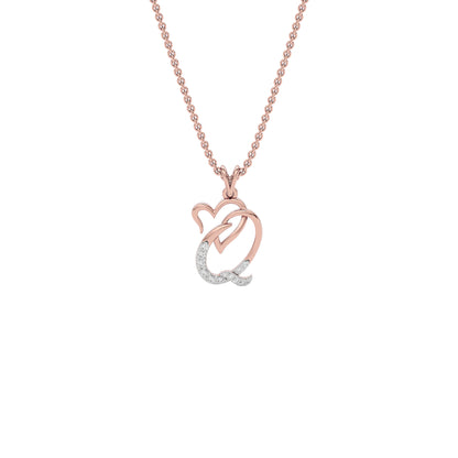 Queen ‘Q’ Diamond Pendant 18 KT / Rose Gold