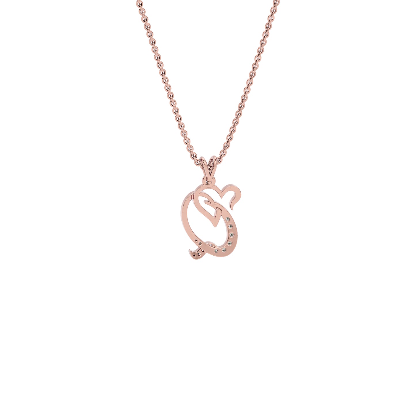 Queen ‘Q’ Diamond Pendant 18 KT / Rose Gold