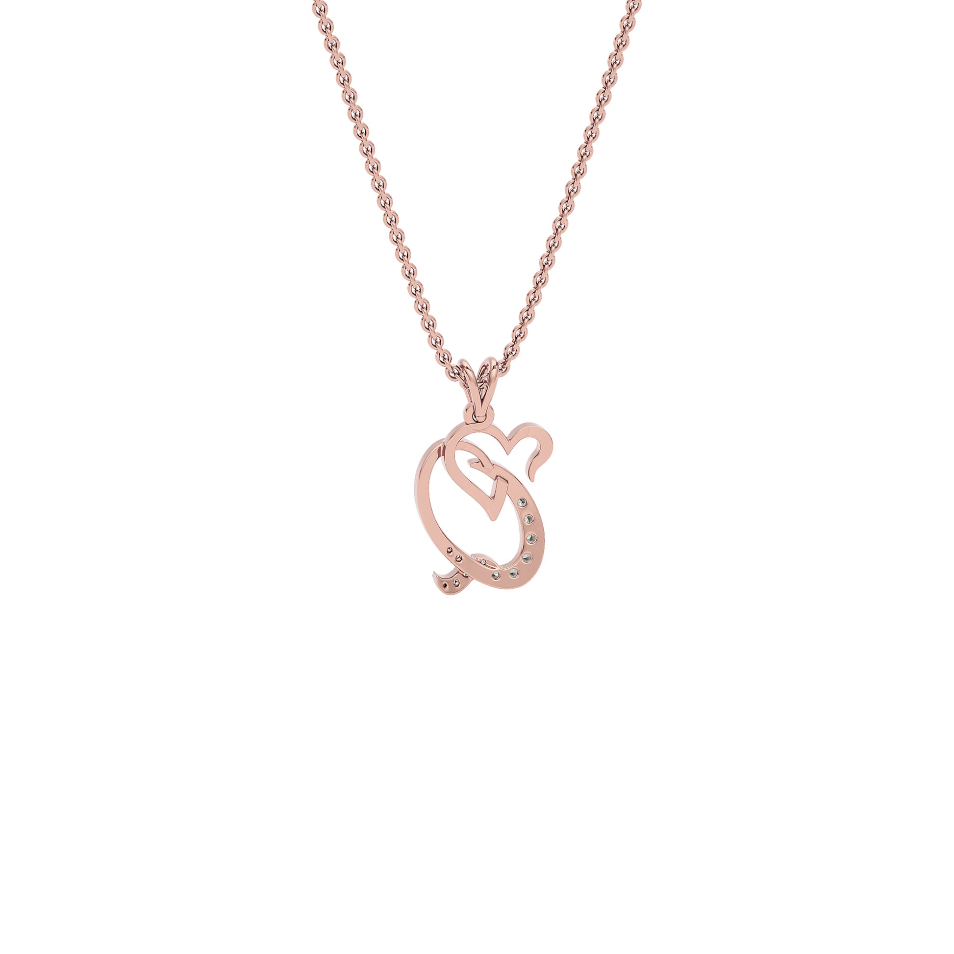 Queen ‘Q’ Diamond Pendant 18 KT / Rose Gold