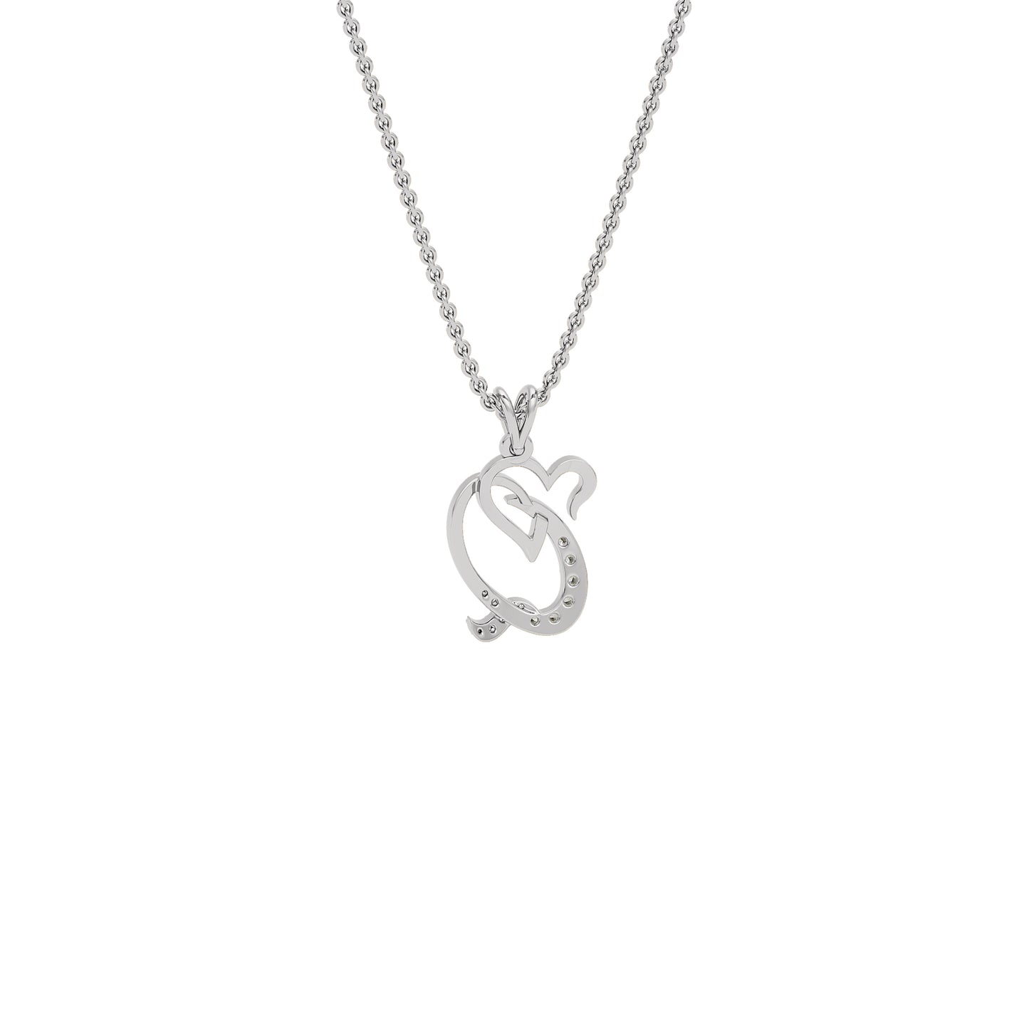 Queen ‘Q’ Diamond Pendant 18 KT / White Gold