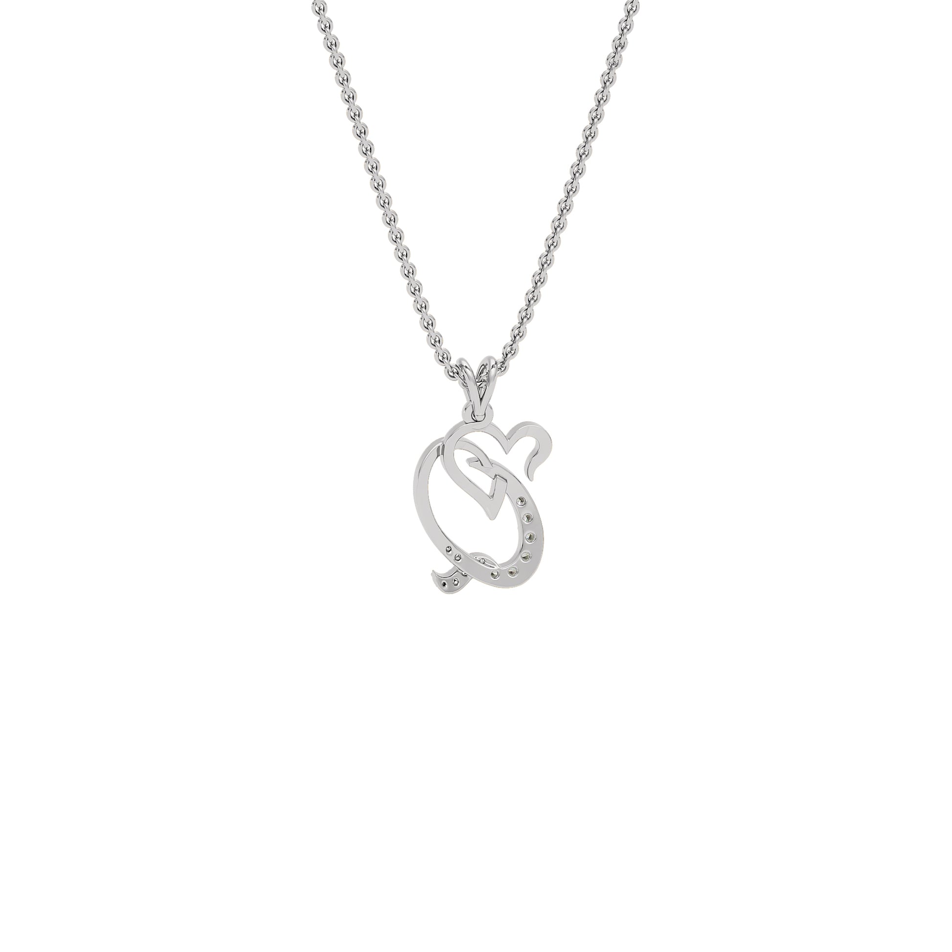 Queen ‘Q’ Diamond Pendant 18 KT / White Gold