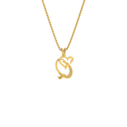 Queen ‘Q’ Diamond Pendant 18 KT / Yellow Gold