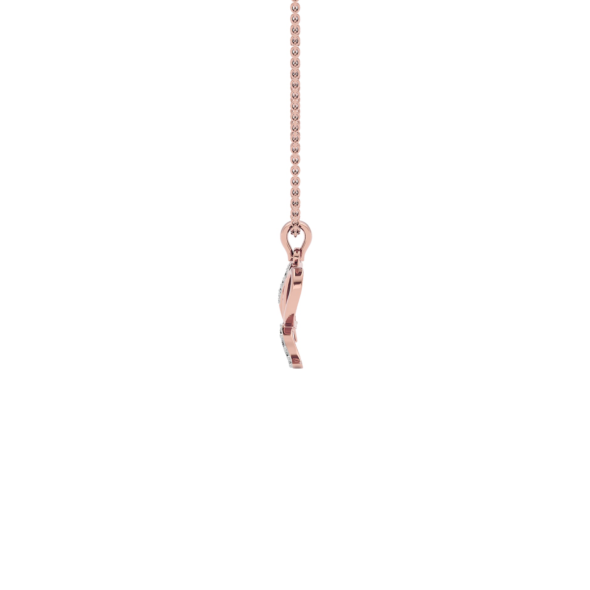 Radiant ‘R’ Diamond Pendant 18 KT / Rose Gold