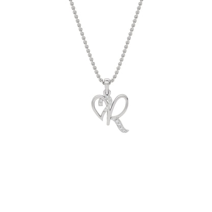 Radiant ‘R’ Diamond Pendant 18 KT / White Gold