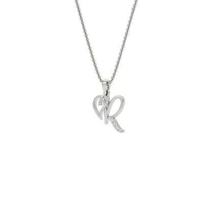 Radiant ‘R’ Diamond Pendant 18 KT / White Gold