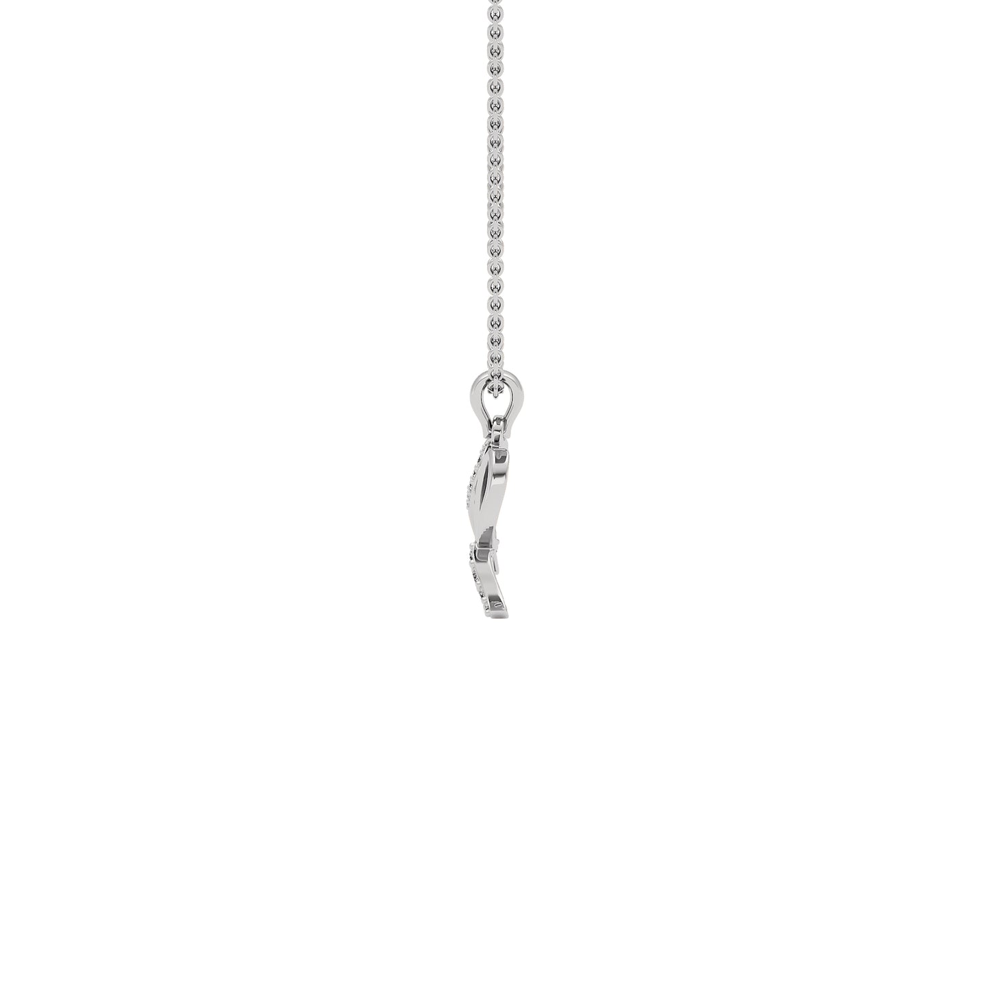 Radiant ‘R’ Diamond Pendant 18 KT / White Gold