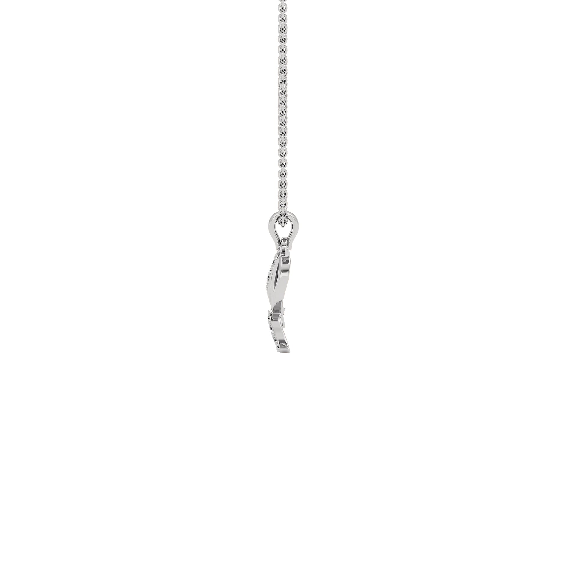Radiant ‘R’ Diamond Pendant 18 KT / White Gold