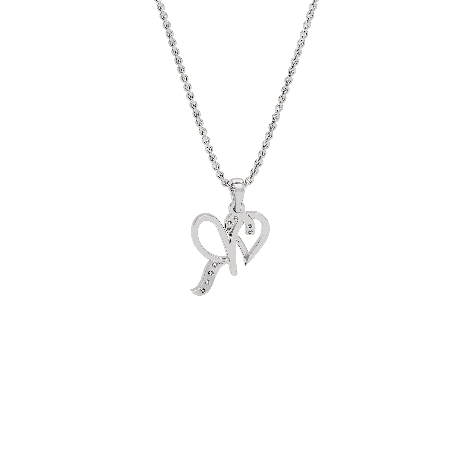 Radiant ‘R’ Diamond Pendant 18 KT / White Gold