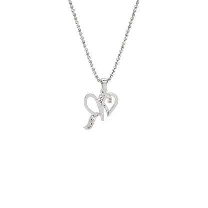 Radiant ‘R’ Diamond Pendant 18 KT / White Gold
