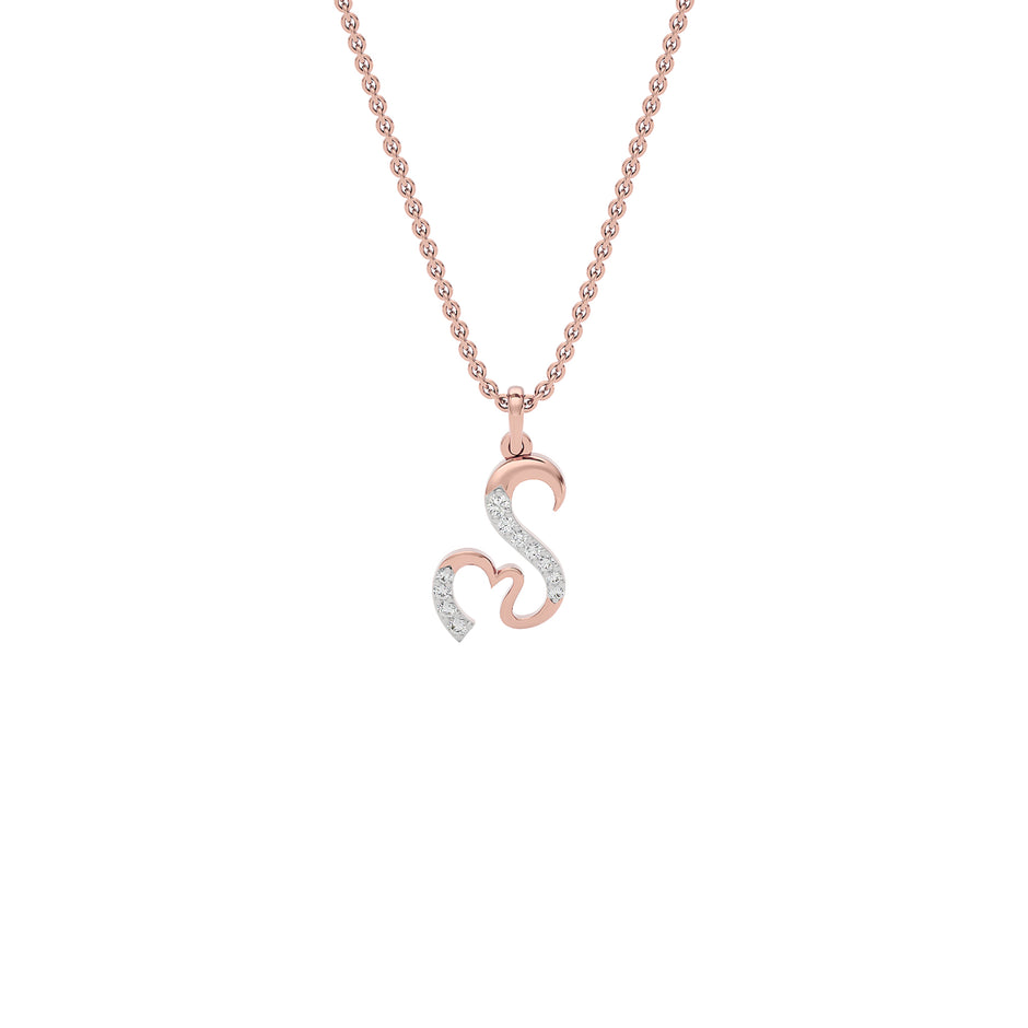 Stellar ‘S’ Diamond Pendant 18 KT / Rose Gold