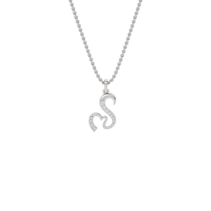 Stellar ‘S’ Diamond Pendant 18 KT / White Gold