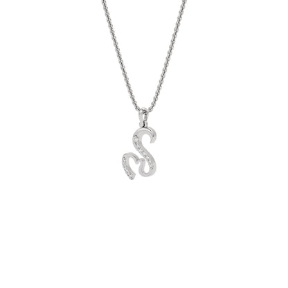 Stellar ‘S’ Diamond Pendant 18 KT / White Gold