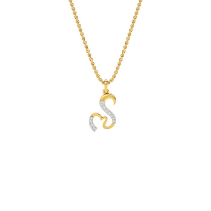 Stellar ‘S’ Diamond Pendant 18 KT / Yellow Gold