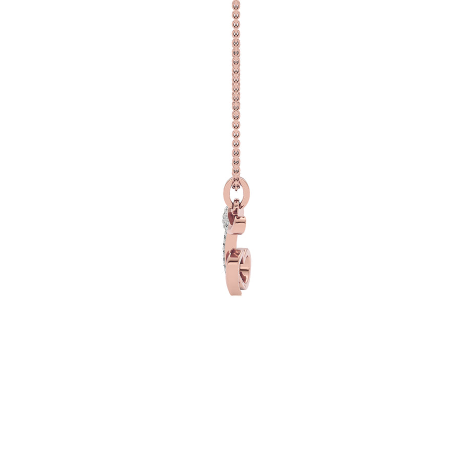 Talkative ‘T’ Diamond Pendant 18 KT / Rose Gold