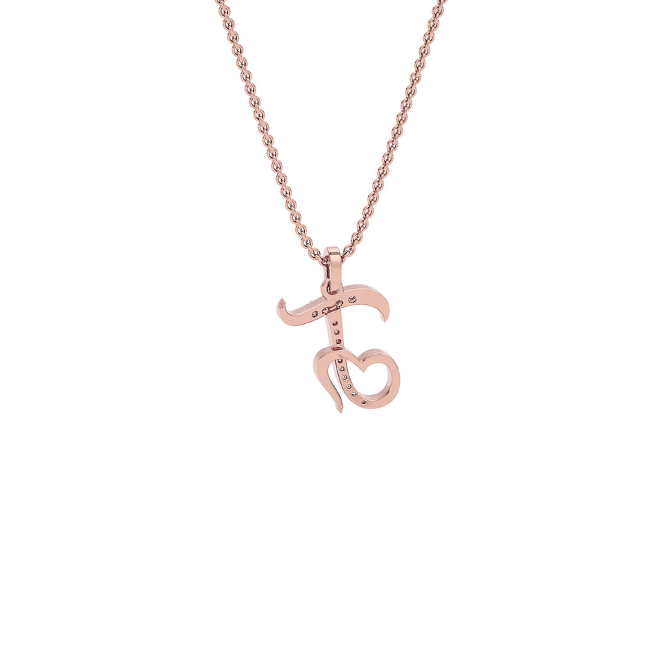 Talkative ‘T’ Diamond Pendant 18 KT / Rose Gold