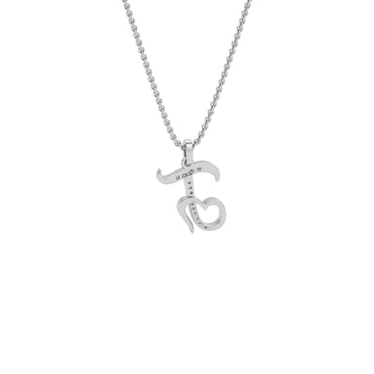 Talkative ‘T’ Diamond Pendant 18 KT / White Gold
