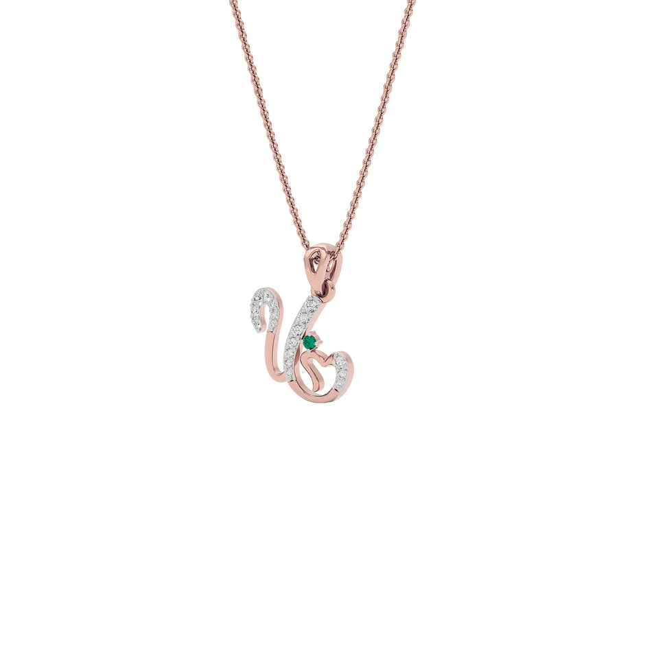 Uniquely ‘U’ Diamond Pendant 18 KT / Rose Gold