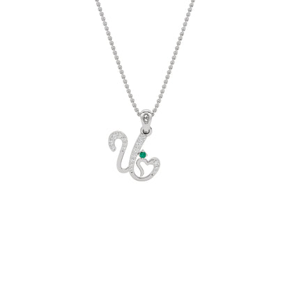 Uniquely ‘U’ Diamond Pendant 18 KT / White Gold