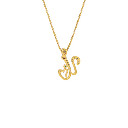 Uniquely ‘U’ Diamond Pendant 18 KT / Yellow Gold