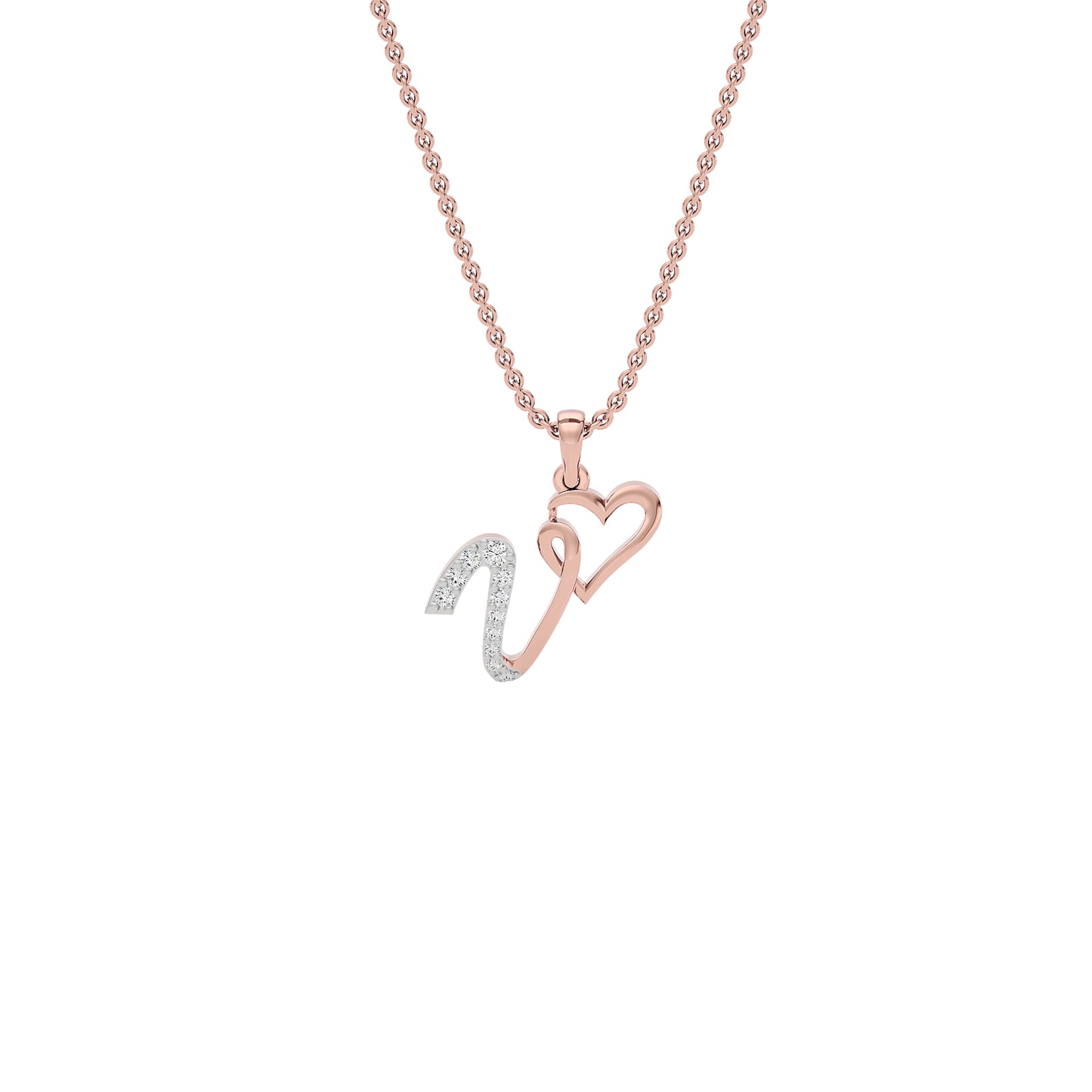 Vibrant ‘V’ Diamond Pendant 18 KT / Rose Gold