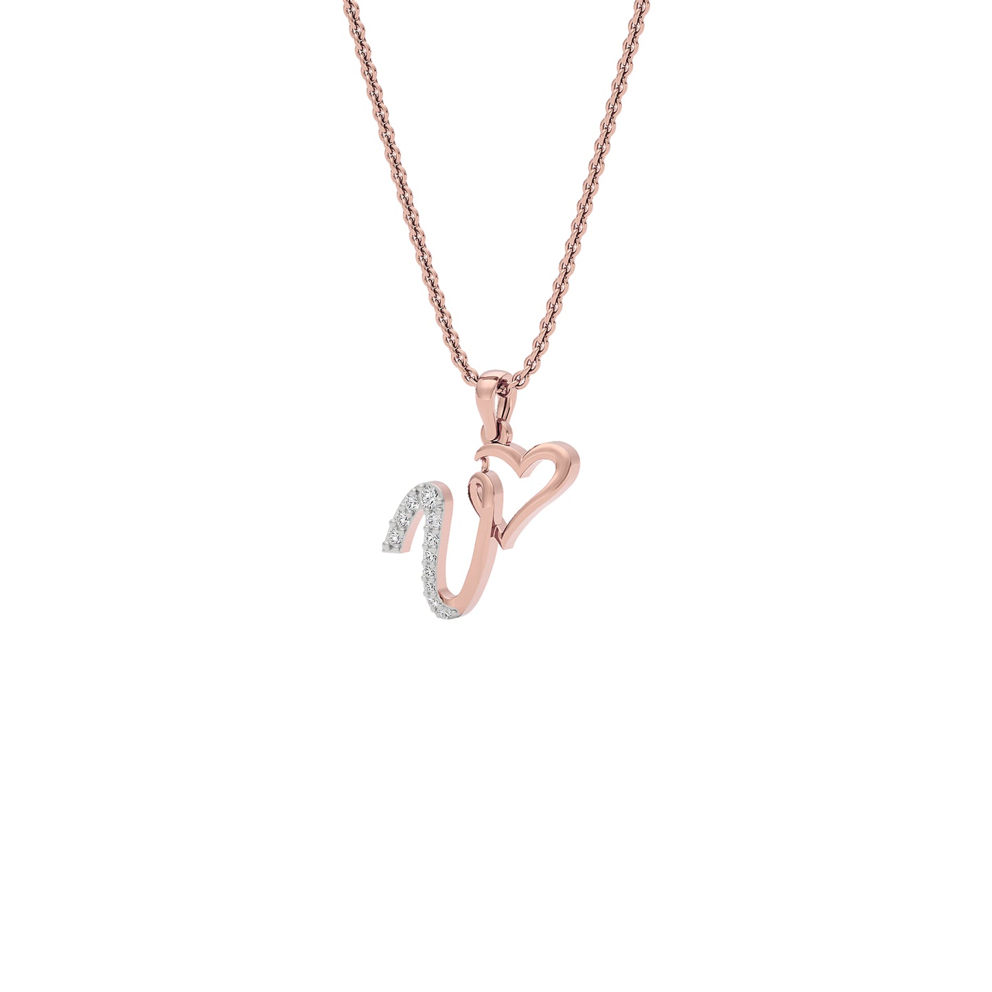Vibrant ‘V’ Diamond Pendant 18 KT / Rose Gold