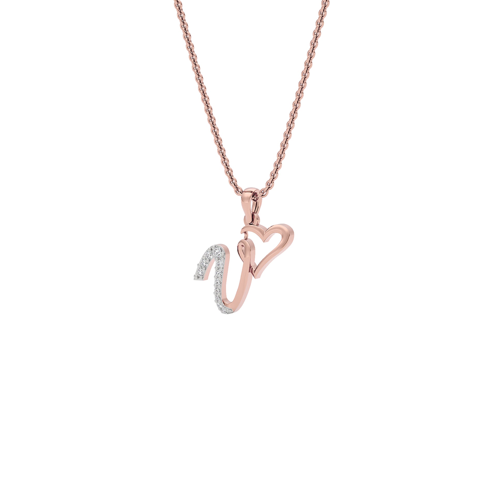 Vibrant ‘V’ Diamond Pendant 18 KT / Rose Gold