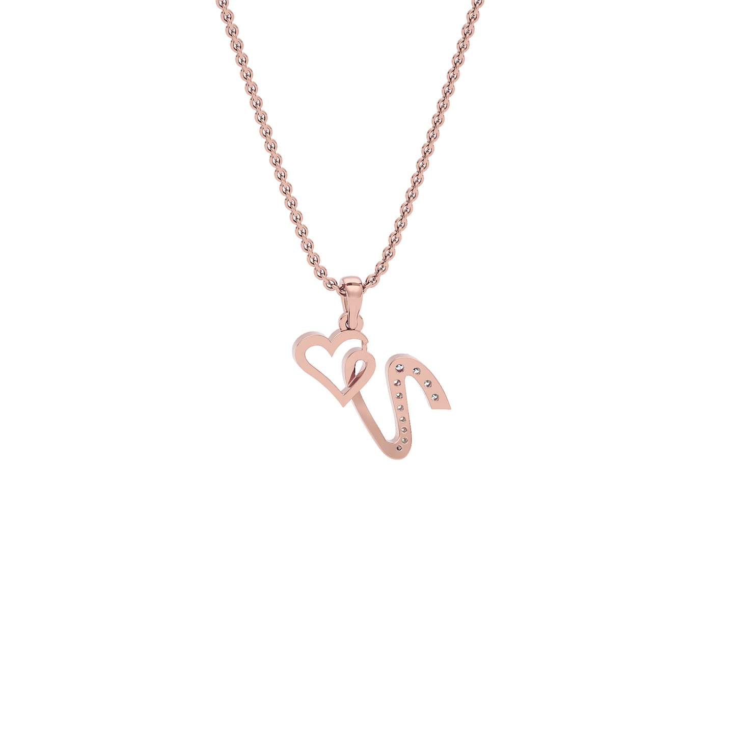 Vibrant ‘V’ Diamond Pendant 18 KT / Rose Gold