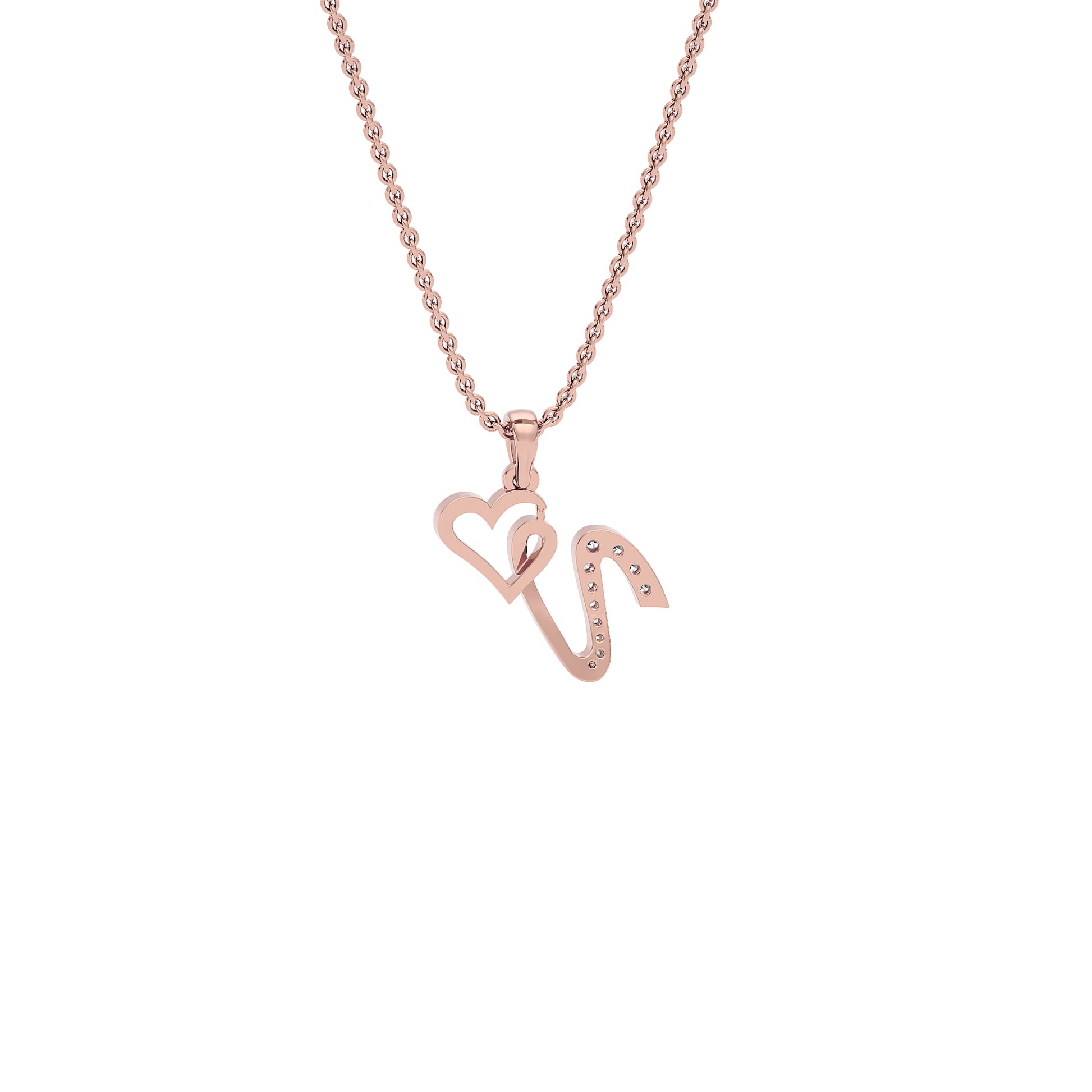 Vibrant ‘V’ Diamond Pendant 18 KT / Rose Gold