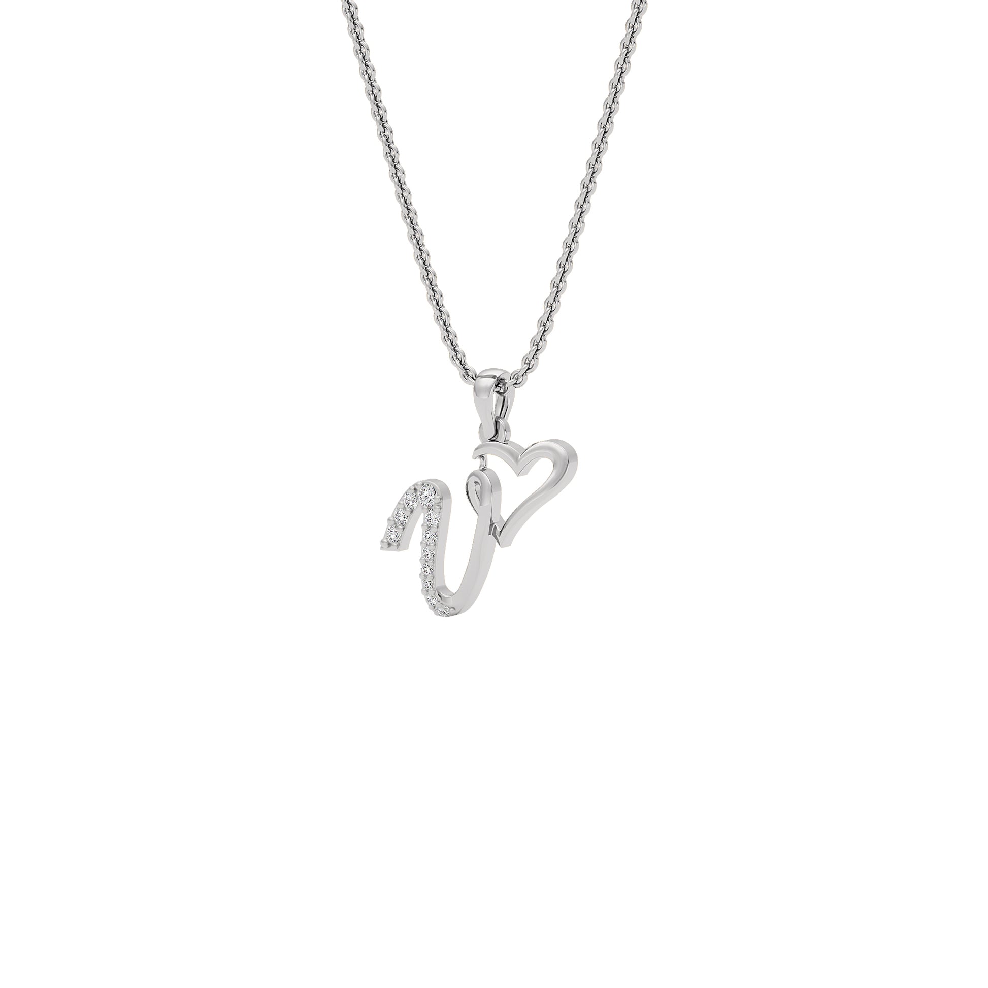 Vibrant ‘V’ Diamond Pendant 18 KT / White Gold