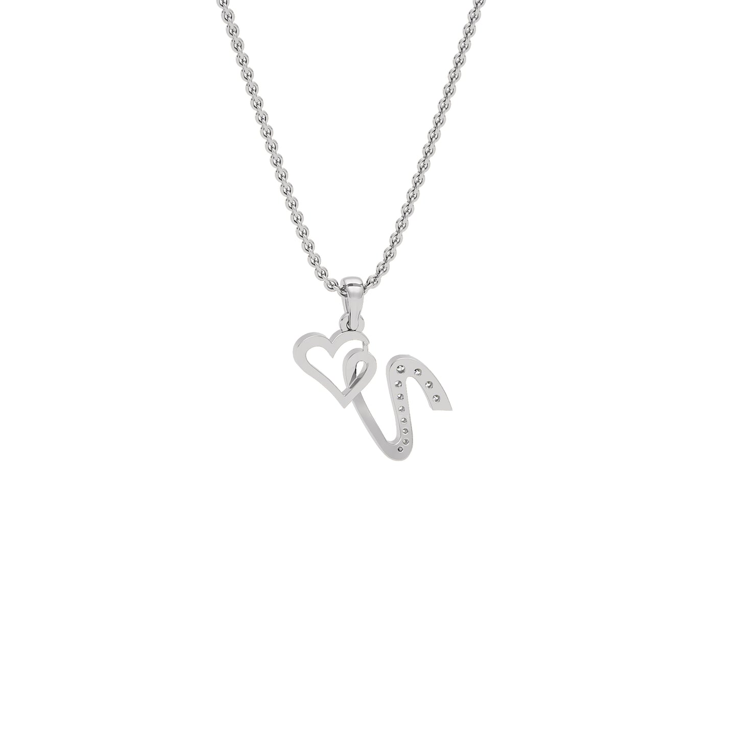 Vibrant ‘V’ Diamond Pendant 18 KT / White Gold