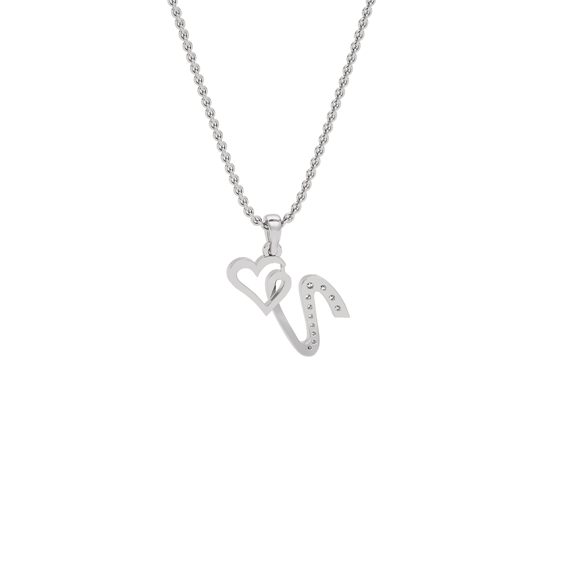 Vibrant ‘V’ Diamond Pendant 18 KT / White Gold