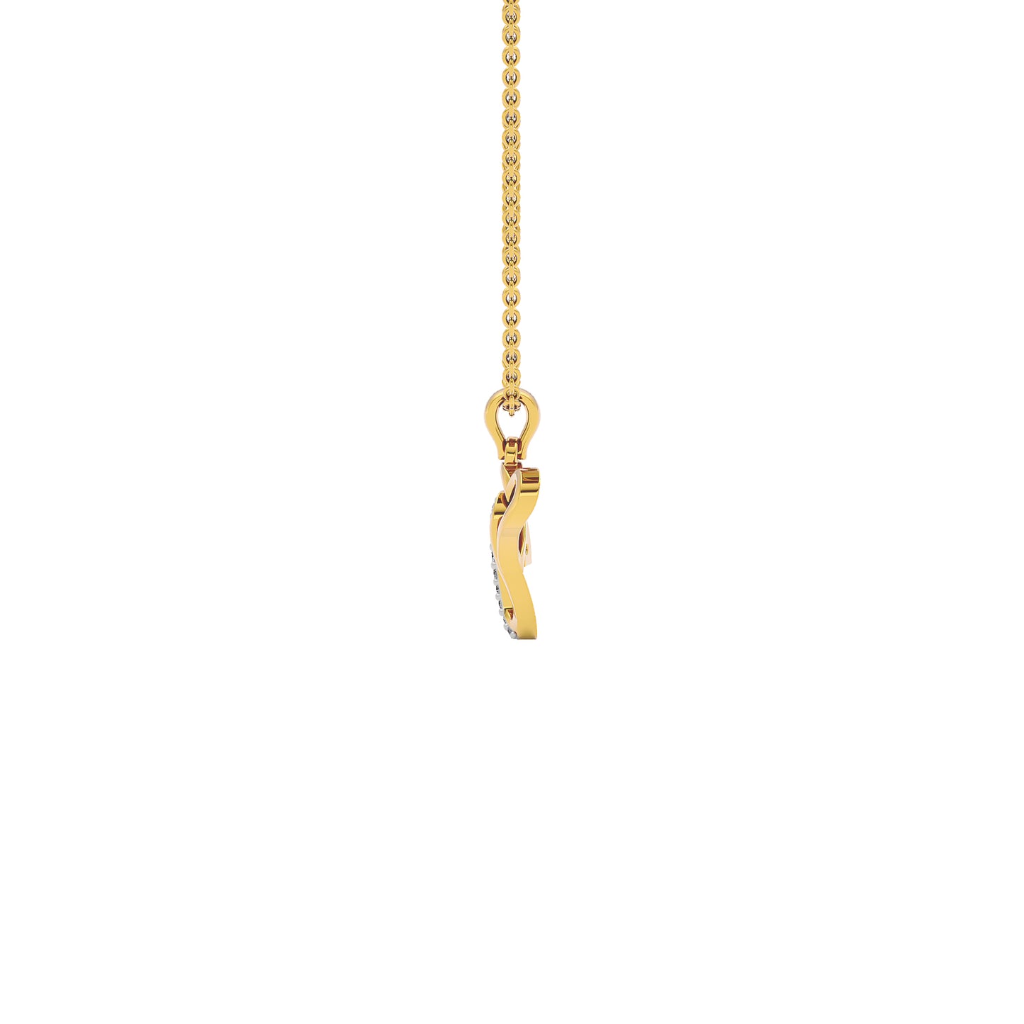 Vibrant ‘V’ Diamond Pendant 18 KT / Yellow Gold