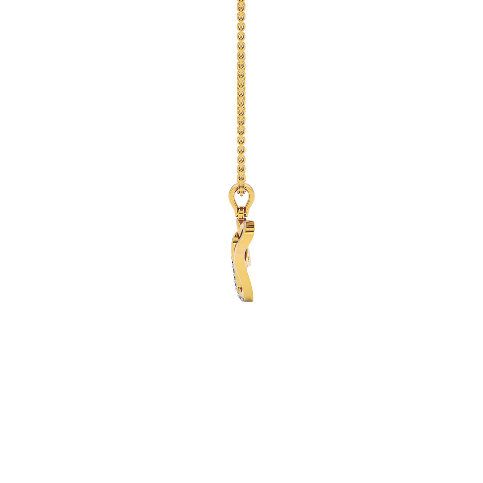 Vibrant ‘V’ Diamond Pendant 18 KT / Yellow Gold
