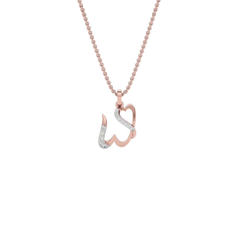 Whimsical ‘W’ Diamond Pendant 18 KT / Rose Gold