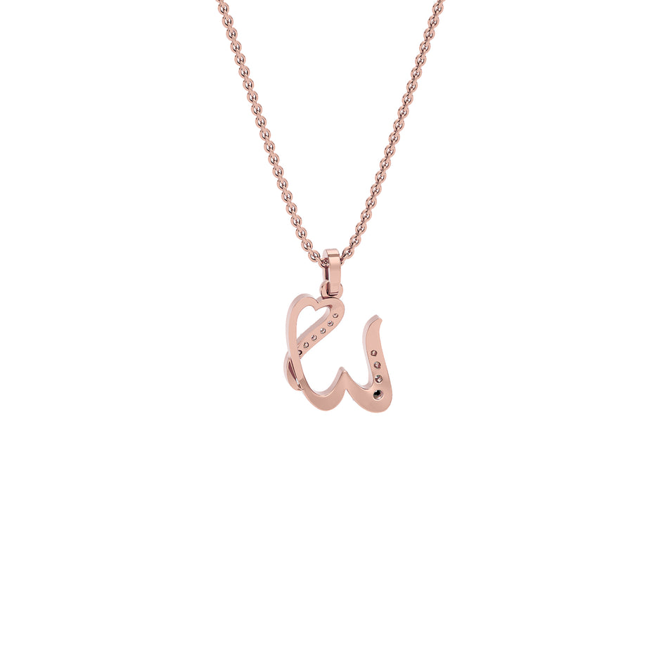 Whimsical ‘W’ Diamond Pendant 18 KT / Rose Gold