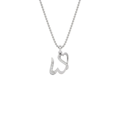 Whimsical ‘W’ Diamond Pendant 18 KT / White Gold
