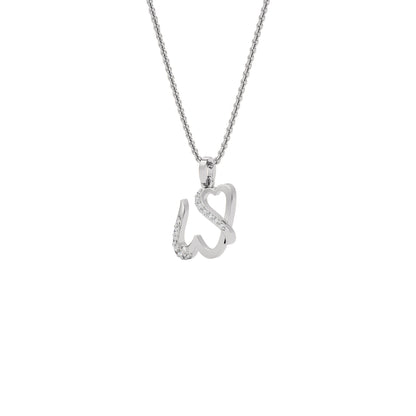 Whimsical ‘W’ Diamond Pendant 18 KT / White Gold