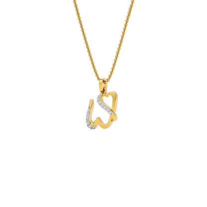 Whimsical ‘W’ Diamond Pendant 18 KT / Yellow Gold
