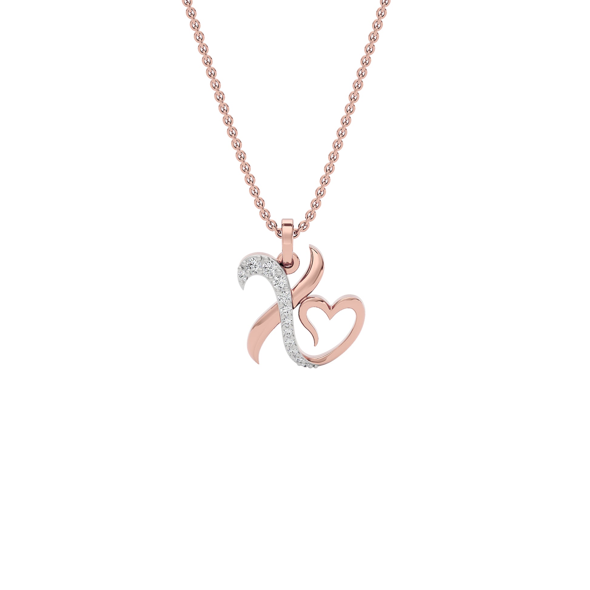 XOXO ‘X’ Diamond Pendant 18 KT / Rose Gold