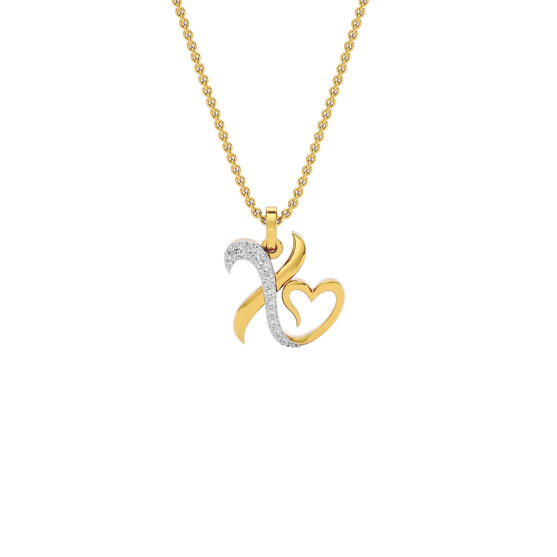 XOXO ‘X’ Diamond Pendant 18 KT / Yellow Gold