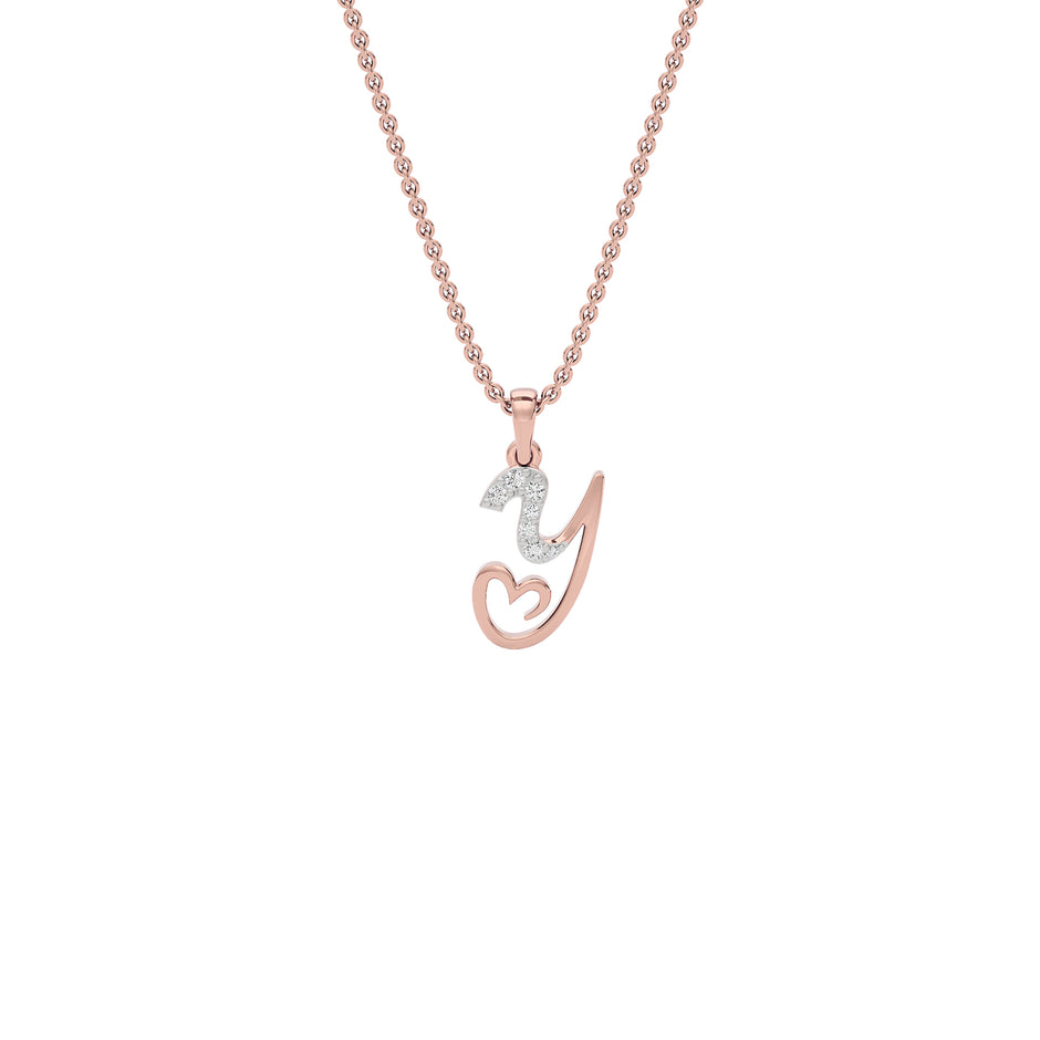 Yours ‘Y’ Diamond Pendant 18 KT / Rose Gold