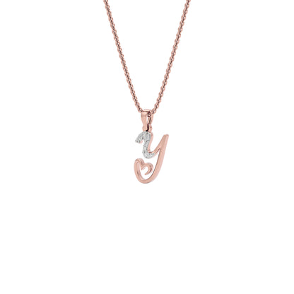 Yours ‘Y’ Diamond Pendant 18 KT / Rose Gold