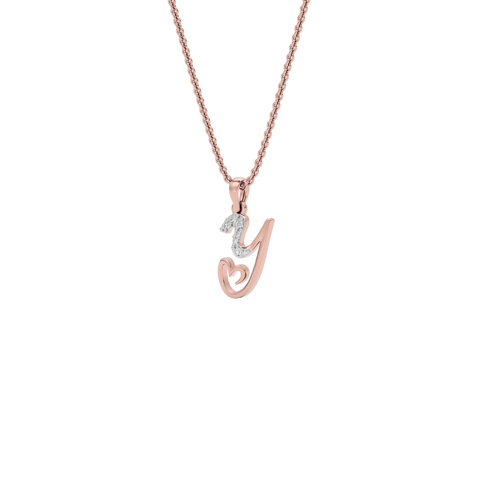 Yours ‘Y’ Diamond Pendant 18 KT / Rose Gold