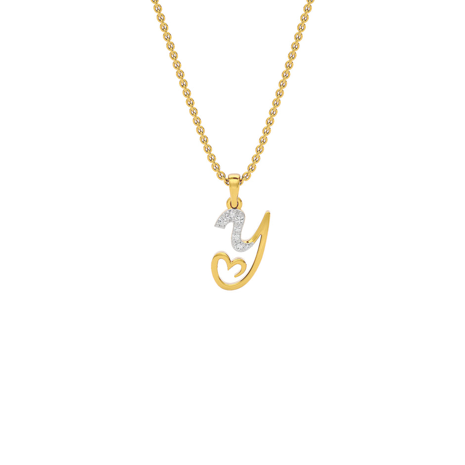 Yours ‘Y’ Diamond Pendant 18 KT / Yellow Gold