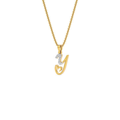 Yours ‘Y’ Diamond Pendant 18 KT / Yellow Gold