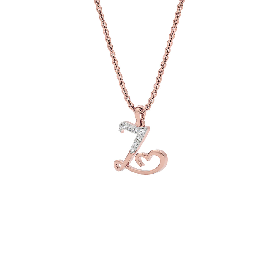 Zen ‘Z’ Diamond Pendant 18 KT / Rose Gold
