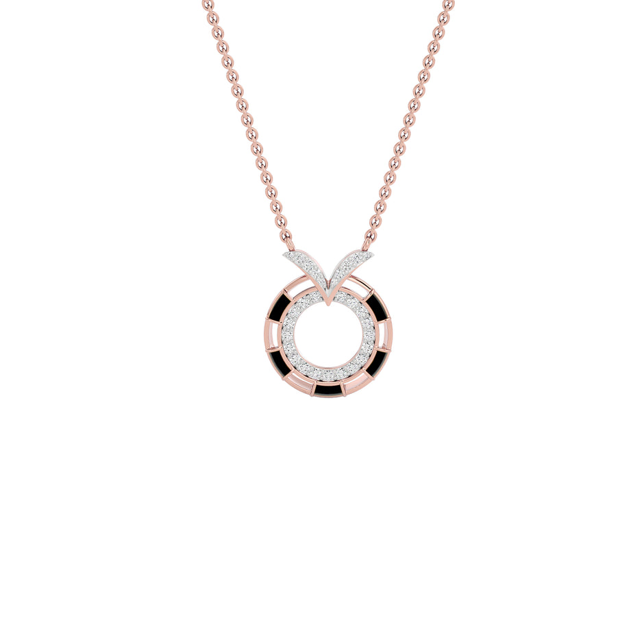 Ebon Circle Fashion Diamond Pendant 18 KT / Rose Gold